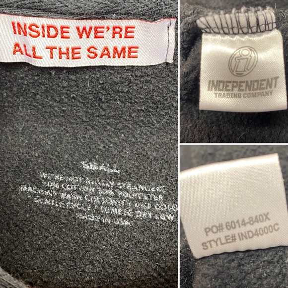 Inside We’re All The Same Your Anxiety Is Lying To You! Black Hoodie Size SMALL - Picture 12 of 13